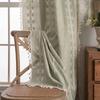 Embroidered Stripe Semi-Blackout Rod Pocket Curtain