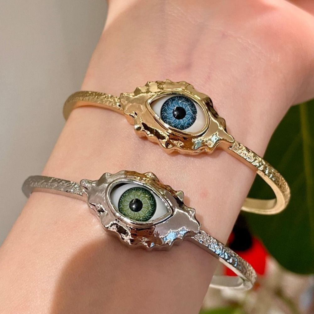 Zinco Liga de Zinco Pulseiras Olho de Demônio Metal Geométrico Braceletes de Punho Acessórios de Joalheria
