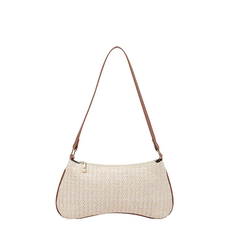 Single-shoulder Underarm Trendy Woven Cherry Style Beach Tote Bag for Women