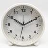 Round Alarm Clock Student Pointer Quartz Clock Bedside Clock Mute Metal Seat Clock with Light