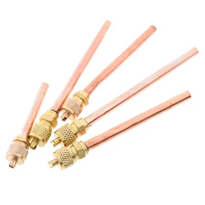 5 X Service/Access Valve 1/4" Sae * 1/4" Od * 4" Stem Core Ac Air Refrigeration