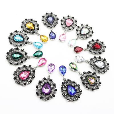 LKERAN 10pc25 * 50mm Water Drop Metal Pendant Flat Back Wedding Handheld Flower Decoration Diy Sewing Material Accessories