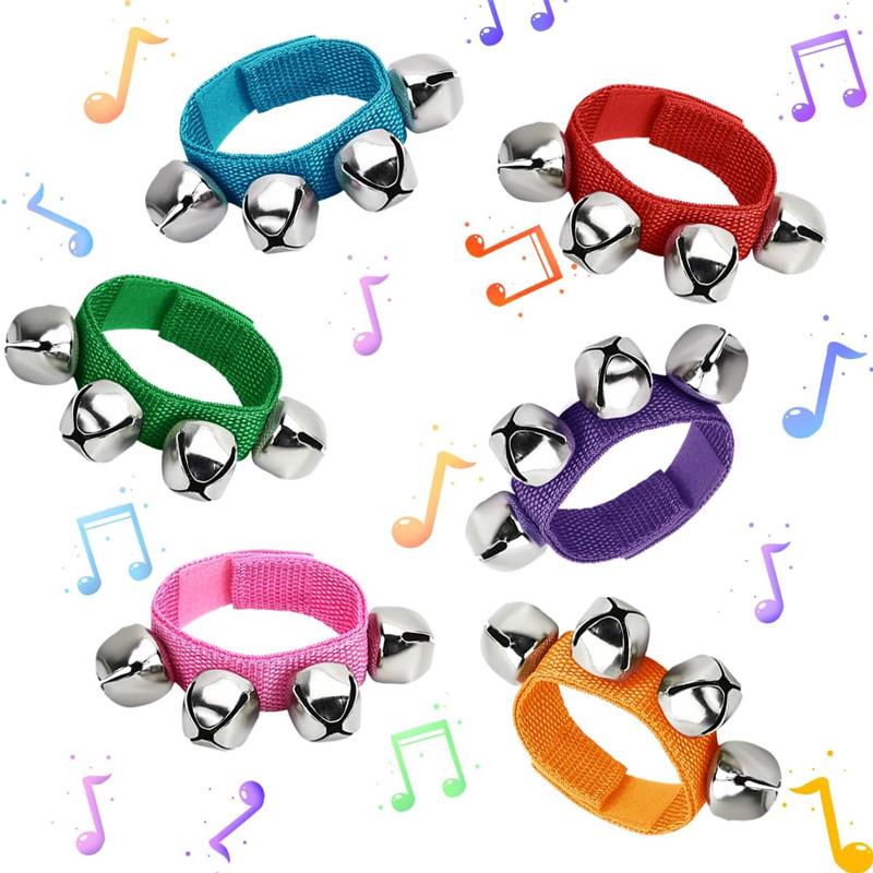Rhythm Wrist Band Jingle Bells Musical Instruments Gift for Kids Hand Percussion Shakers Preschool Education Early Learning Toys