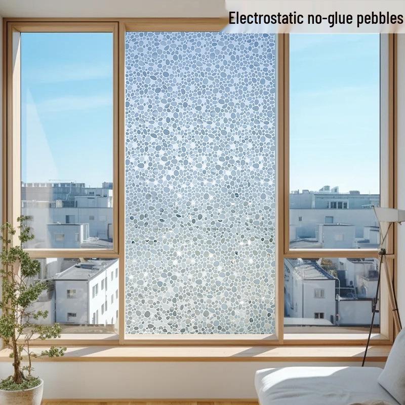 Opaque Frosted Privacy Window Film - Anti-Peep, Light-Transmitting, Anti-Leakage for Bathroom 30x100cm