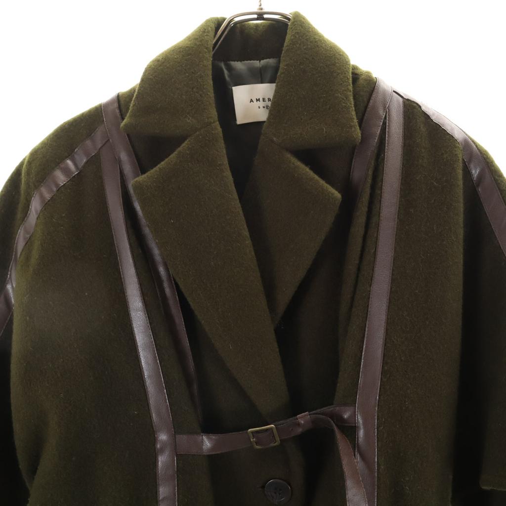 AMERI UNDRESSED 3WAY Blanket Wool coat F khaki Women Used