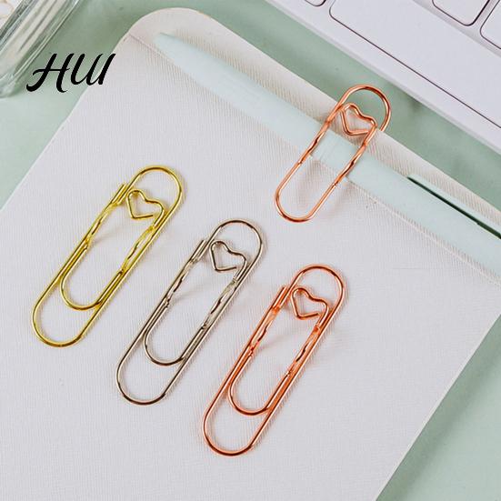 Notebook Pen Holders 6Pcs Metal Heart Clips Book Organizers Colored Paperclip Cute Shaped School Supplies Organizer Stainless Steel