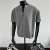 Summer Retro Rivet Half-Zip Short Sleeve Men's Clean Fit High-End  Swagger Trendy Brand T-Shirt Top