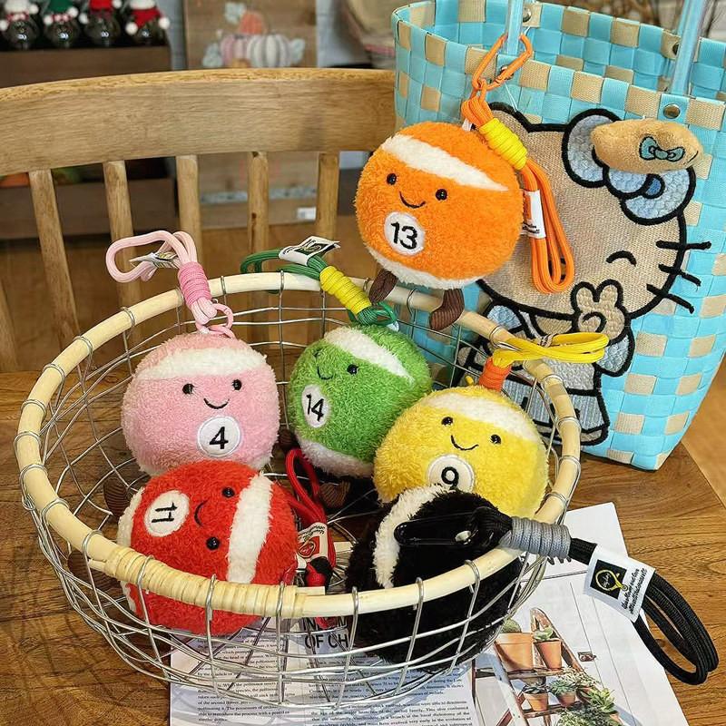 Billiards Plush Toy Keychain Cute Cartoon Doll Backpack Pendant Gift Holiday