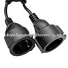 2m EU Plug Power Extension Cable Splitter: 1-to-2 Male-to-Female, 3x1.0 sq mm, 0.16m