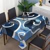 1 Modern Art Tablecloth, with Deep Blue and White Abstract Patterns, Suitable for Diningzyc