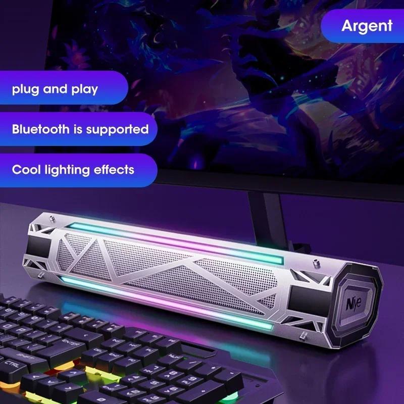 

RGB компьютерная колонка с сабвуфером, USB/проводная и Bluetooth 5.3 4D 360° объемный звук для домашней ПК аудиосистемы, оригинал Niye