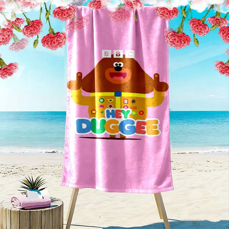 Hey Duggee Print Beach Towel, Large Soft Quick Dry Towel for Beach Camping Swimming