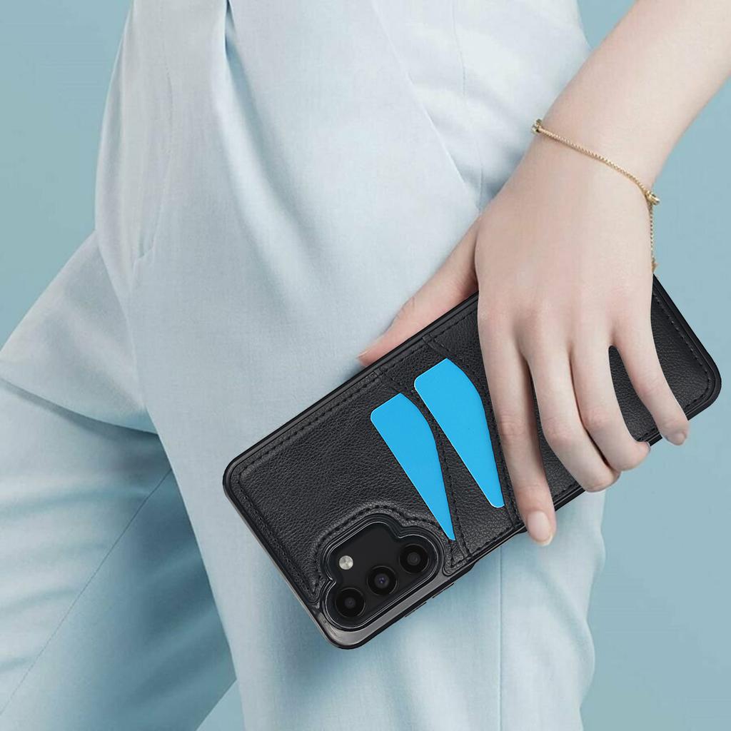 Vertical Cards Solt Wallet Leather Case For Samsung Galaxy S24 Ultra S23 Plus S22 A55 A15 A54 A14 A53 A73 Slim Anti-drop Cover