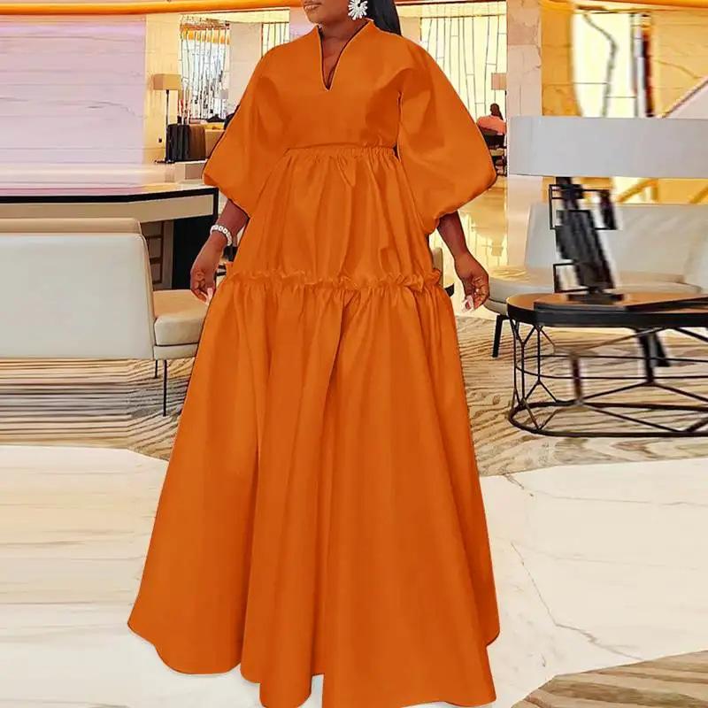 GMXIA Winter Women's Dresses Dresses V Neck Party Loose Long Dresses