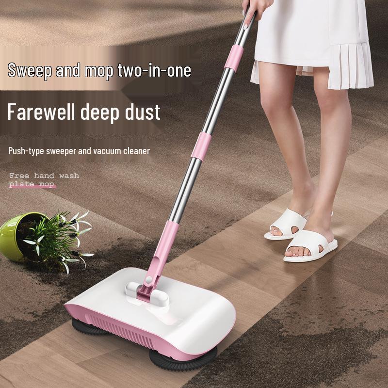 Push-Type Sweeping Robot & Broom Dustpan Set for Effortless House Cleaning