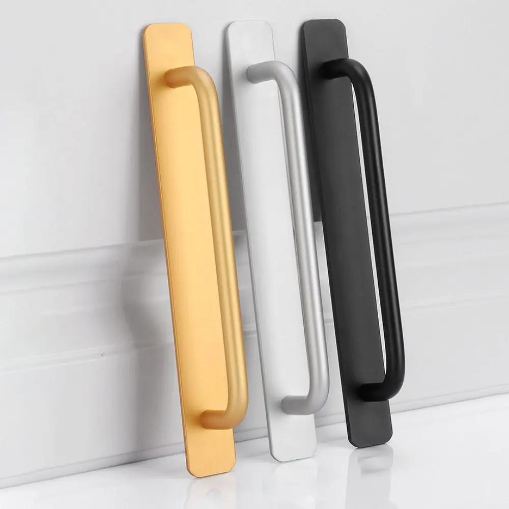 Fashion Aluminium Alloy Door Handle Self-Adhesive Hardware Door Knob Punch-free Multifunctional Door Handlebar Cabinet