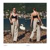 White linen tencel wide-leg women's pants, spring/summer high-end loose simple straight-leg pants, paper-thin cotton-linen casual women's trousers
