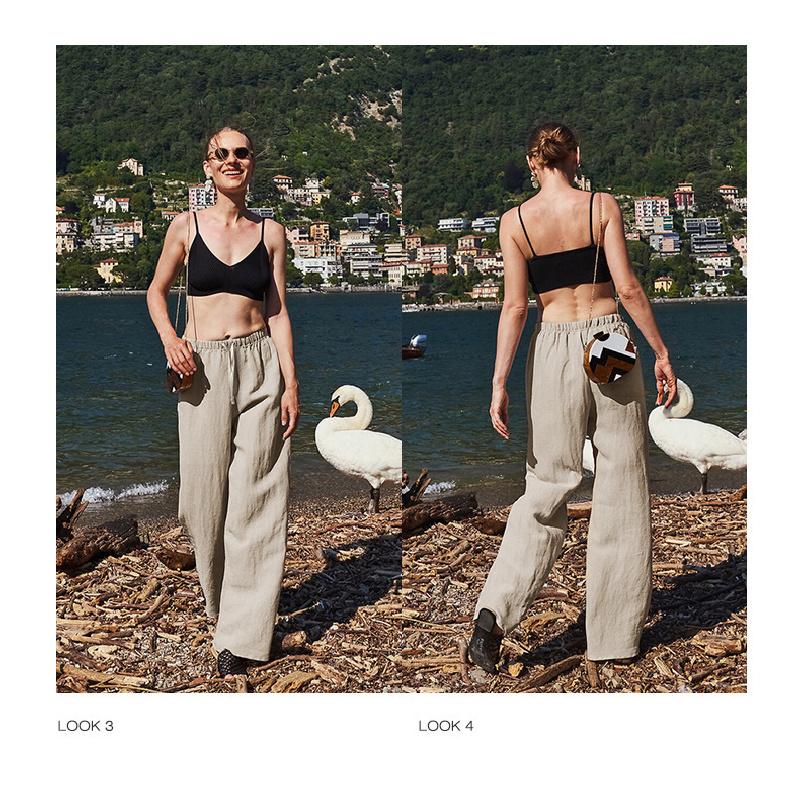 White linen tencel wide-leg women's pants, spring/summer high-end loose simple straight-leg pants, paper-thin cotton-linen casual women's trousers