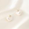 Vintage Style Pearl Heart Silver Needle Earrings Light Luxury Earrings for Women Niche High-end Exquisite Jewelry