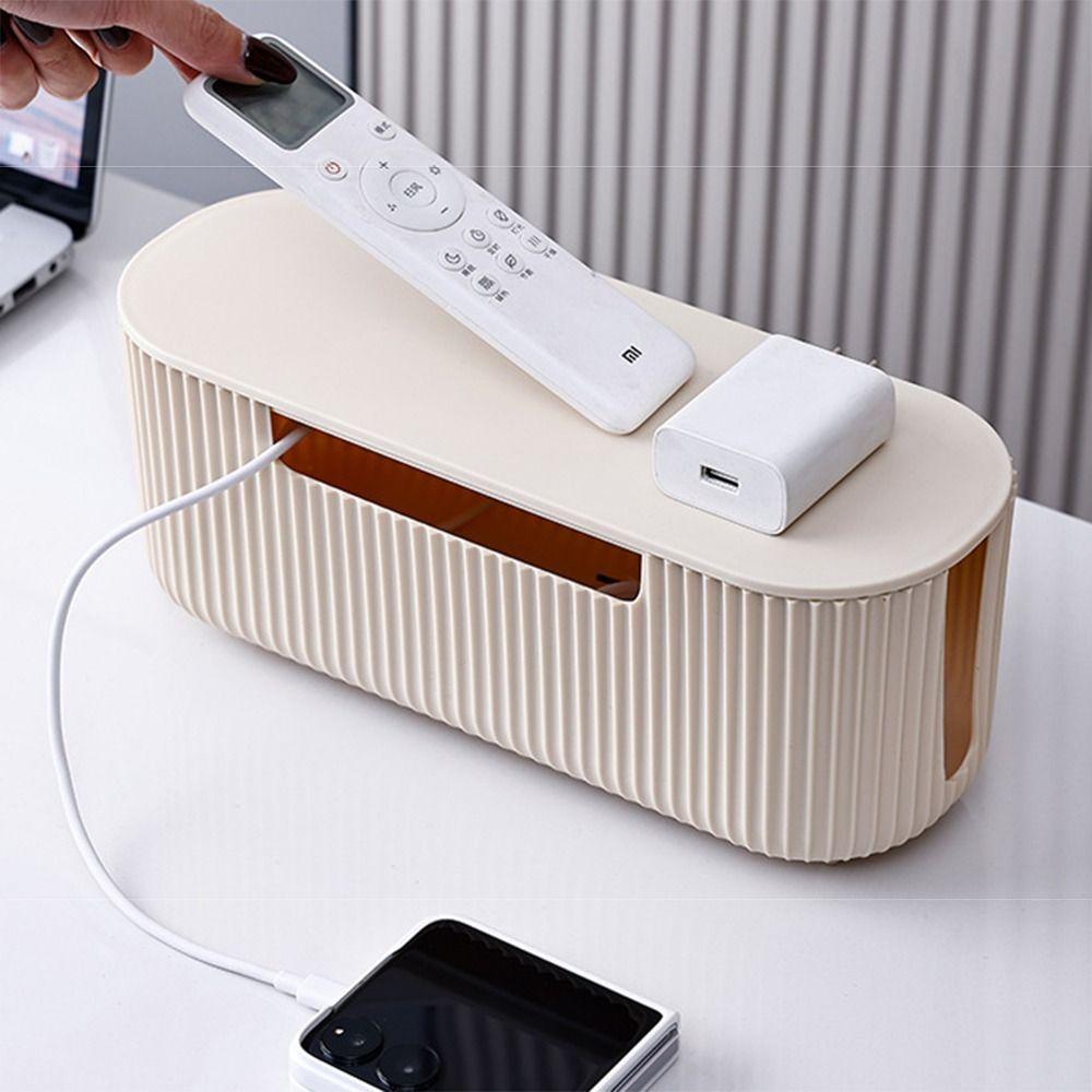 Dustproof Cable Storage Box Multi-Functional Portable Power Strip Storage Box With Lid Breathable Socket Storage Box Desktop