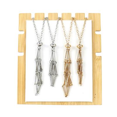 Design z nerezové oceli Držák náhrdelníku klece Síťový kovový řetízek Držák na sběr kamene Nastavitelný přívěsek na šperky