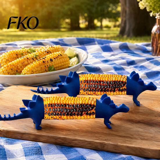 Heat Resistant Corn Forks Dinosaur Holders, Durable 3D Printing Lightweight Sturdy Prongs, Fun Safe Fork, for Hot BBQ Party Dining Table