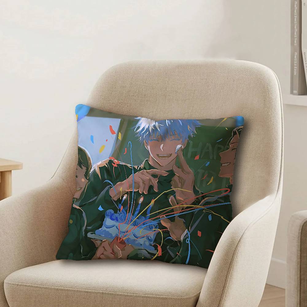 JJujutsuS Kaisen Cushion Cover Car Throw Pillow Case For Sofa Car Christmas Gift xcm xcm