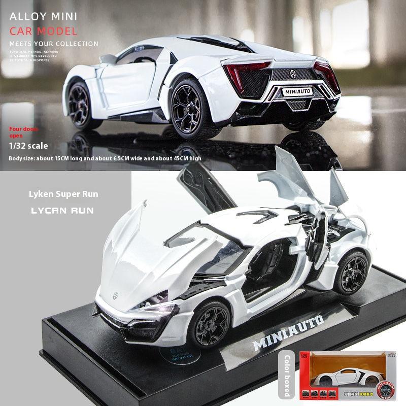 1:32 W Motors Lykan HyperSport Super Sport Car Alloy Metal Diecast Model Vehicle Collecting Hobby Sound & Light Trendy Ornaments