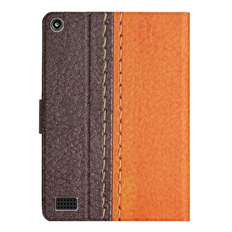For Amazon Kindle Fire HD 7 2019/2017/2015 Stitching Solid Color Smart Leather Tablet Case