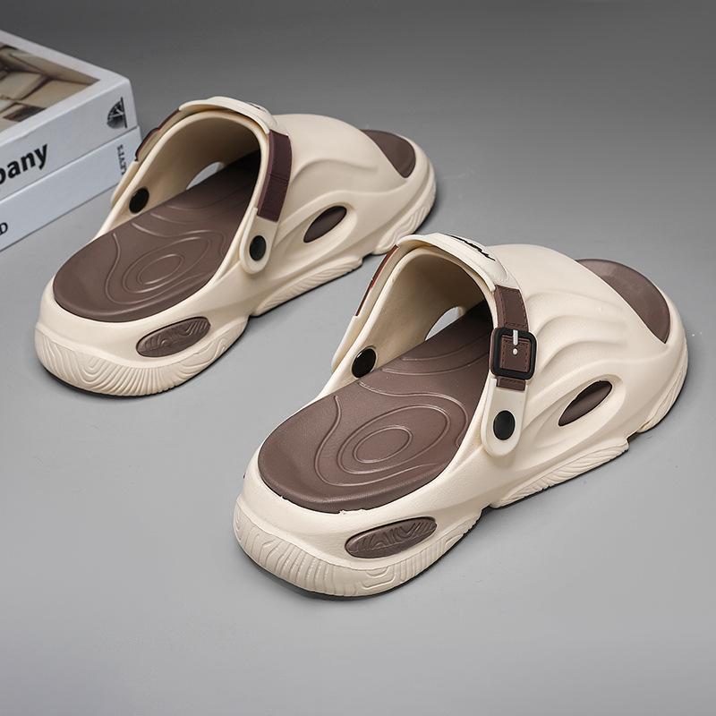 Papuci de vară noi pentru bărbați 2025 cu talpă groasă anti-alunecare, tip șlap cu o bandă, sandale casual de plajă pentru bărbați pentru purtare în interior și exterior