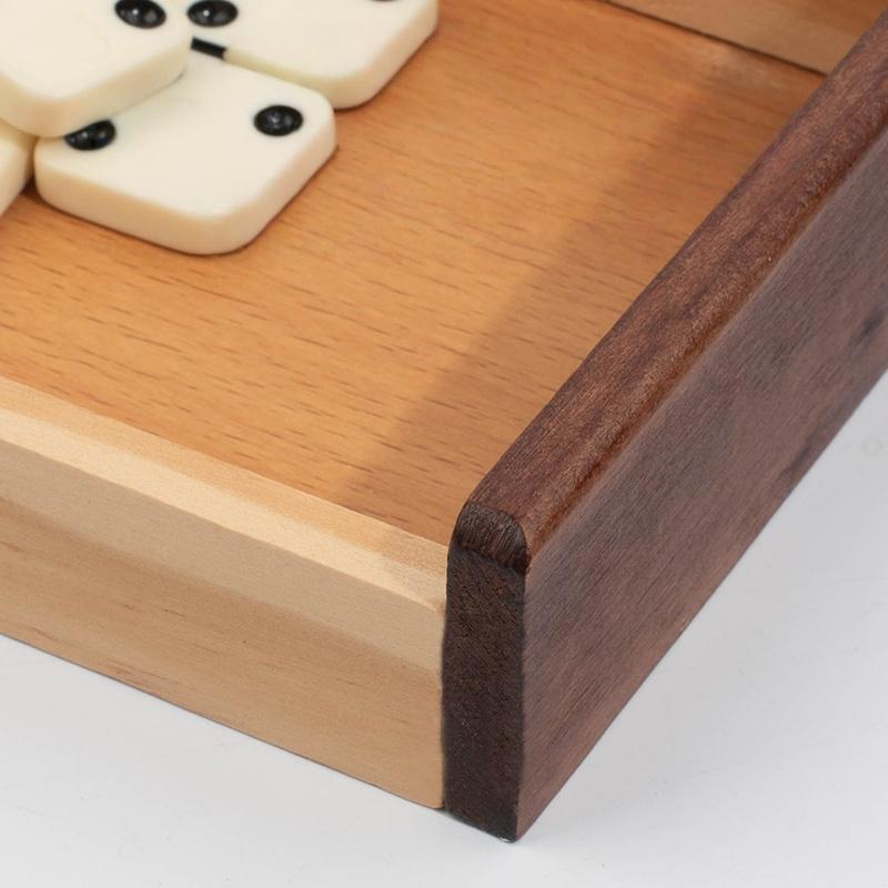 Dominosteine Set für Erwachsene Klassische Brettspiele Double Six Dominosteine Spielset mit Spinner-Steinen mit Holzkassette 2-4 Spieler Schach