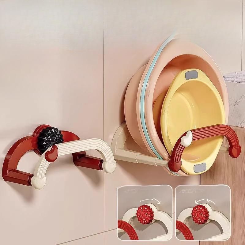 

Suction Cup Telescopic Washbasin StandWall-mounted Non-drilling Bathroom Storage Rack Storage and Drainage Rack Regular style (blue)