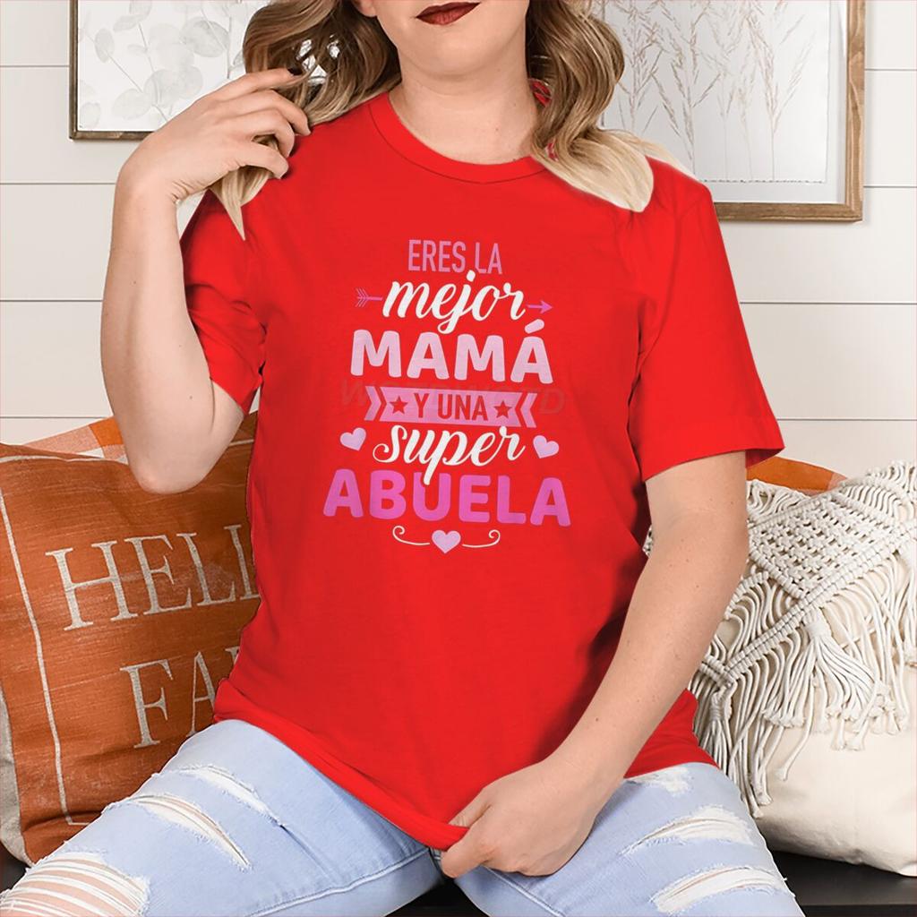 Mom Grandma Matching Tshirt Pink White Print Short Sleeve Top Best Mom Super Grandma Casual Daily Wear Top Unisex