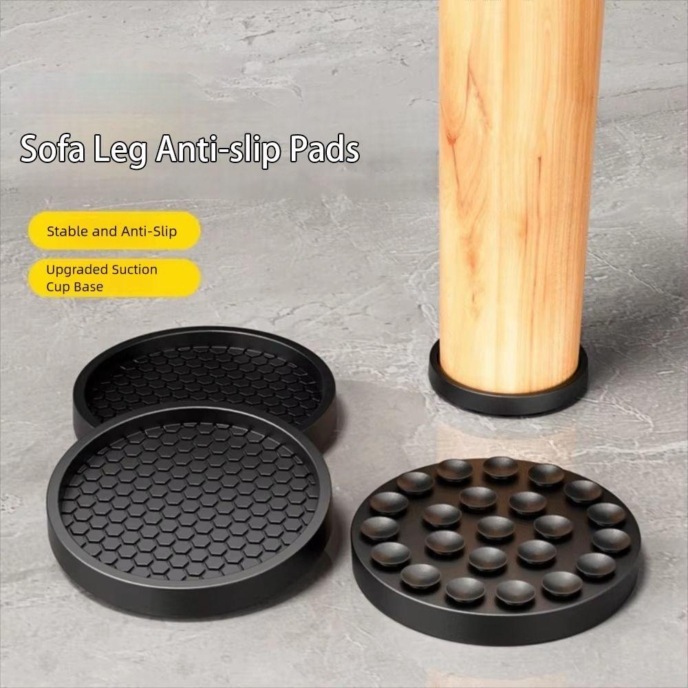 Black Brown Silicone Anti-slip Pads Round Round Sofa Coaster Silent Table Leg Pads  Bed Legs