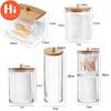 Hi Makeup Cotton Pad Organizer Storage Box for Cotton Swab Rod Cosmetic Organizer Jewelry Bathroom  Storage Container with Wood Lid