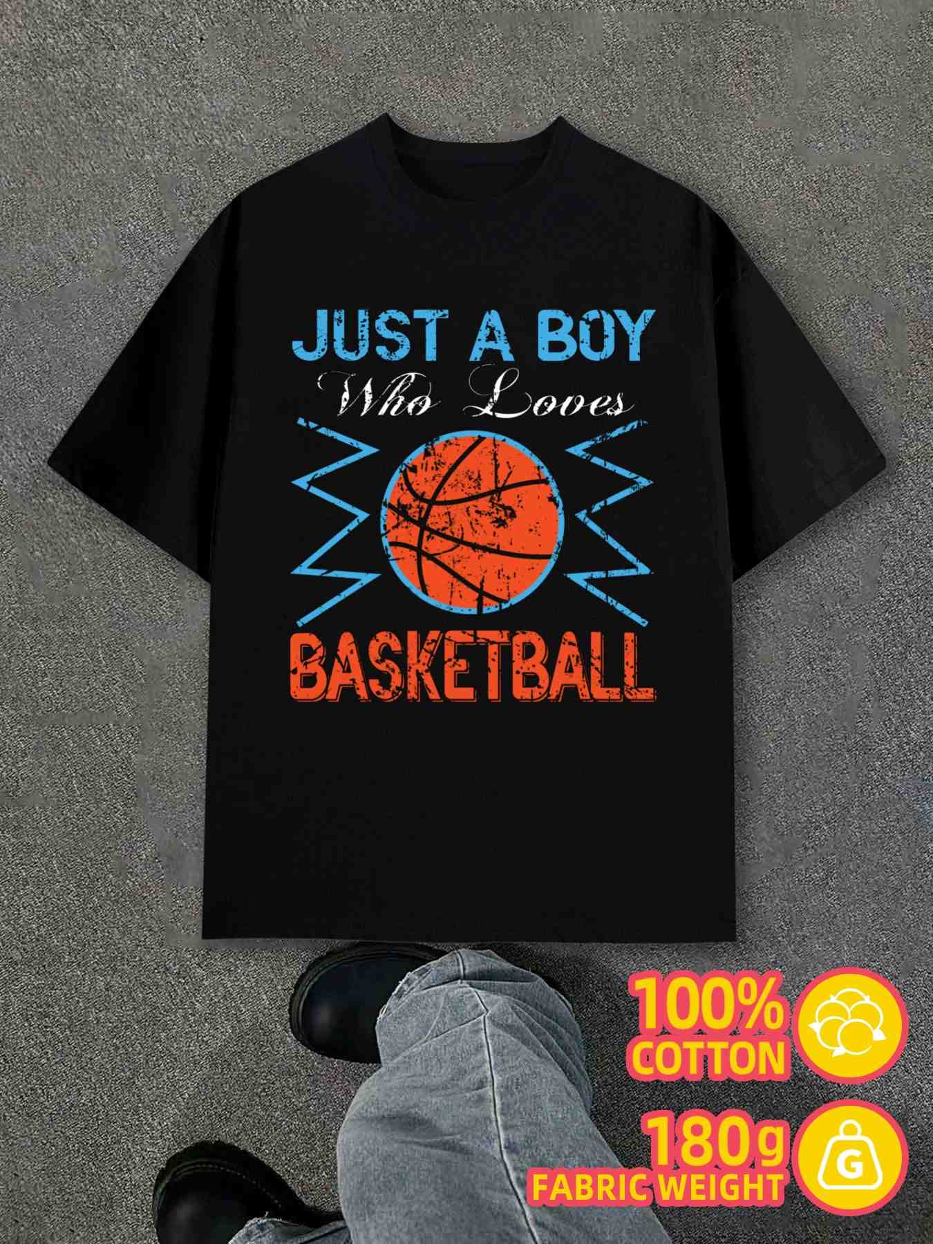 Men s T-Shirt Y2K Basketball Boy Black Regular Fit S