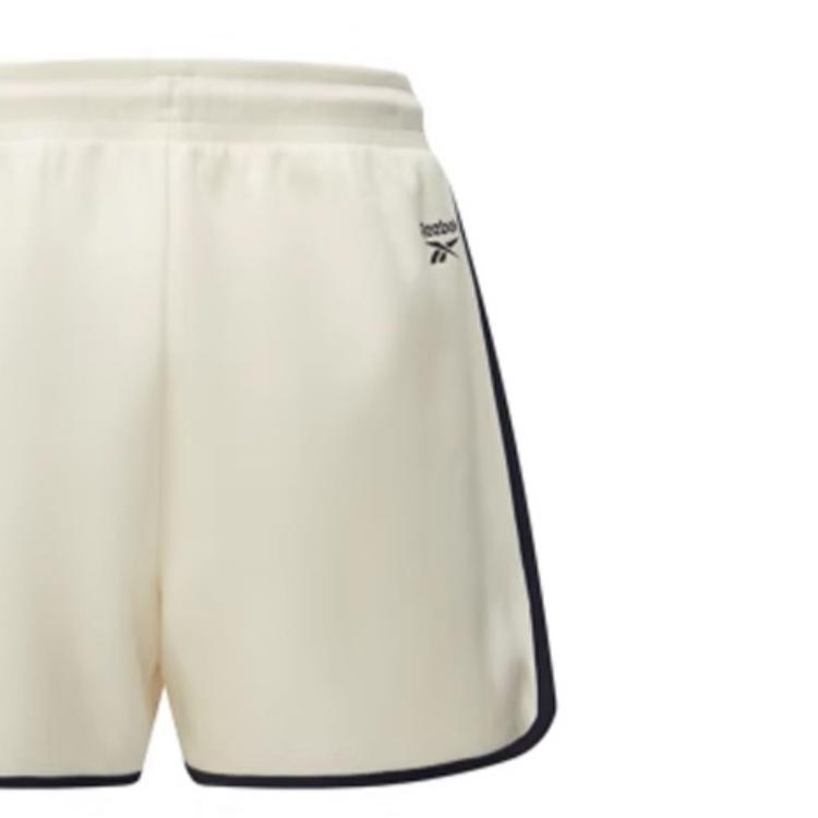 Reebok Color Block Lace-Up Knitted Casual Shorts Women shorts Off-White 24SRC606WGW2