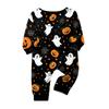 Halloween Family Matching Pajama Set with Long Sleeve Top and Pants for Parents and Kids