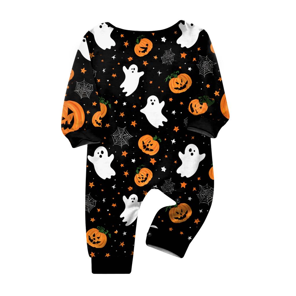 Halloween Family Matching Pajama Set with Long Sleeve Top and Pants for Parents and Kids