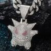 Εξαιρετικό Hip Hop Κουβανικό Αλυσίδα Gengar Κολιέ: Σχεδιασμός Μικρού Ξωτικού με Πλήρη Διαμάντια