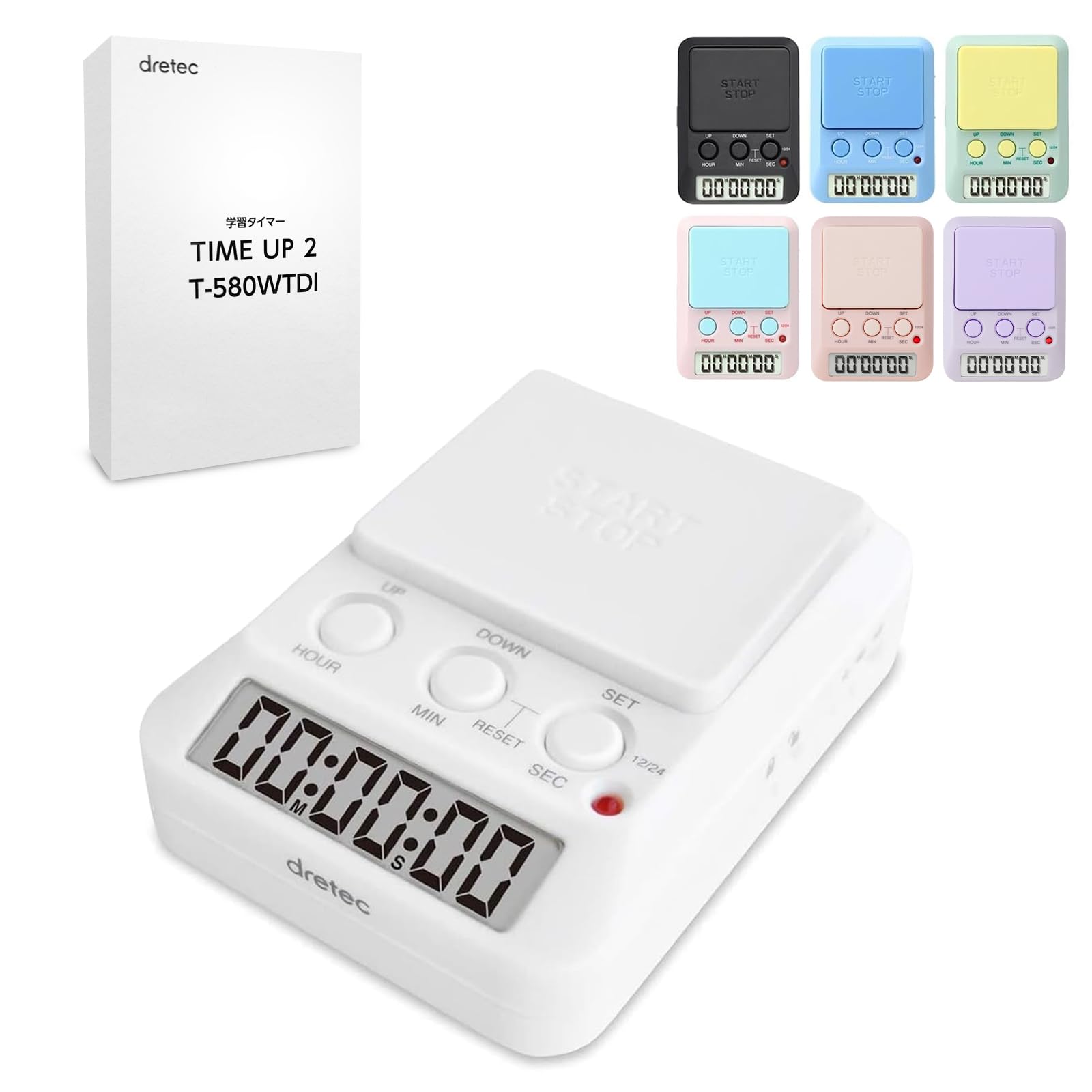 

dretec Таймер для навчання Study Time Up Білий, 2, Безшумний, T-580WTDI, білий