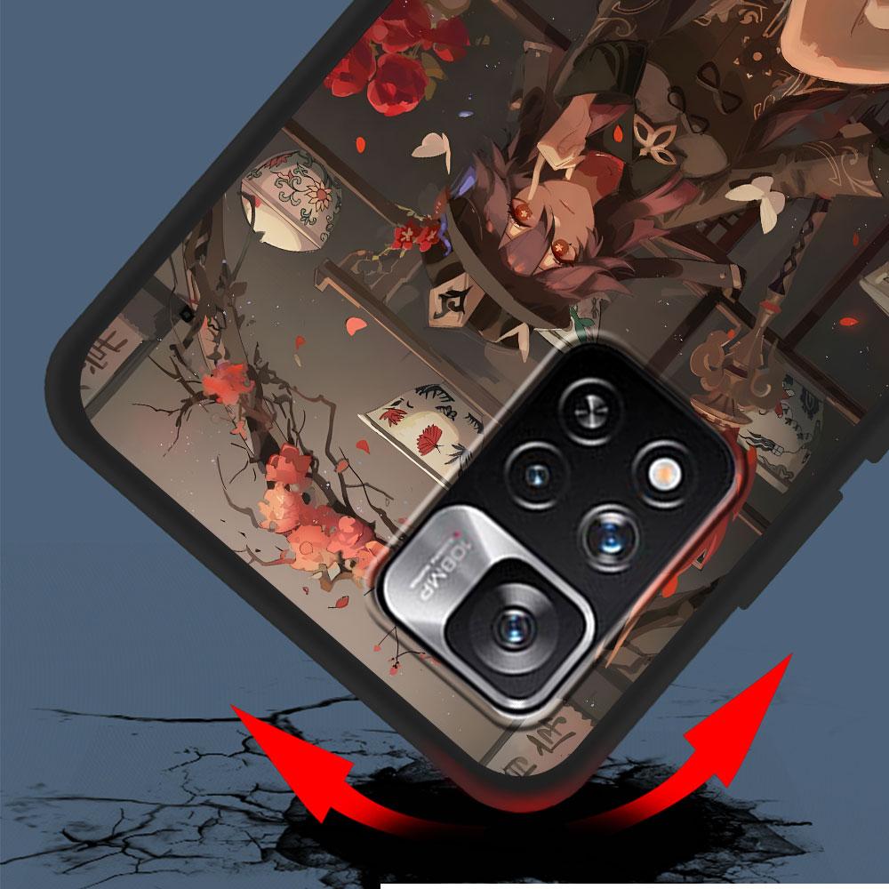 Hu Tao Genshin Impact Case for Xiaomi Redmi 10A 10C 9C 12C 9A 9i 10 12 9 Prime 9T K40 Pro Black Soft TPU Mobile Phone Bag Cover
