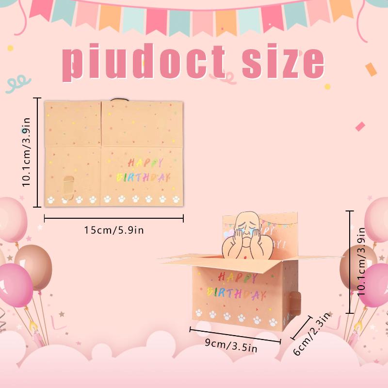 1Pcs Humorous 3D Terrifying Bald Character Design Whimsical Card Hilarious Happy Birthday Card DIY Accessories