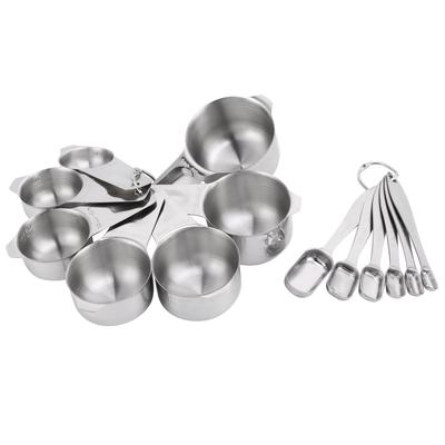 13-teiliges/Set Messbecher Messlöffel mit Skalen Edelstahl Löffelset Küchenbackzubehör