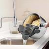 Clip On Silicone Colander, Fits All Pots And Bowls Gray