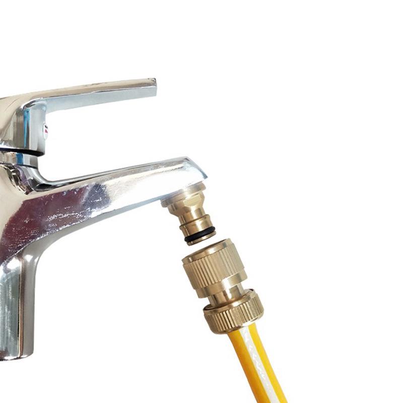 All-Copper Quick-Connect Basin Faucet Adapter, 22x23mm Threads, Soft Water Pipe Conversion Accessory