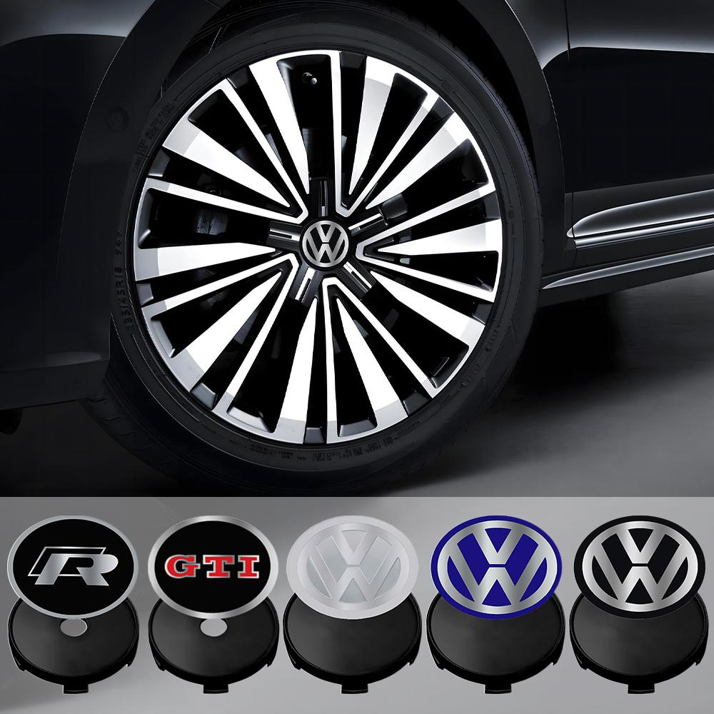 2026 New 4Pcs 60MM/63MM/68MM Car Wheel Center Hub Caps Covers Badge for Volkswagen VW GTI Rline Scirocco MK7 CC Golf Polo Tiguan Touareg