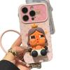Three-dimensional Doll Mobile Phone Case, Cute Cartoon Flip Window Protective Case, Girl Anti-drop Soft Case with Lanyard