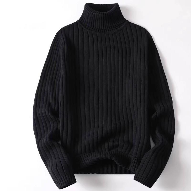 Mens Thick Knit Sweater High Neck Casual Pullover Cotton Blend Winter Warm Top Adult Youth