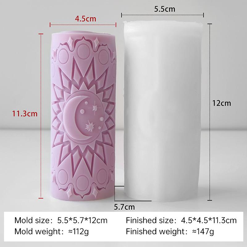 

DIY Eid Mubarak Cylinder Candle Silicone Mold Ramadan Candle Stars Moon Pattern Aroma Plaster Molds Candle Making Supplies